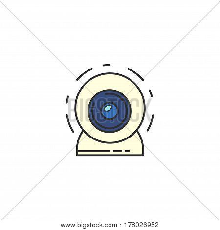 Isolated Vector Webcam Icon. Web Camera Flat Icon For Infographic, Website Or App. Chat Sign.