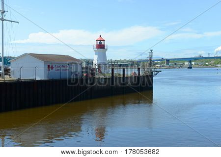 Saint John Coast Guard Base Lighthouse in Saint John Harbour, Saint John, New Brunswick, Canada.