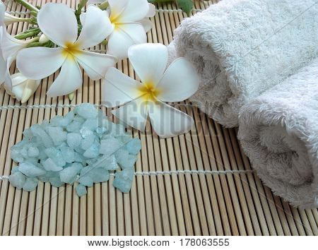 Concept of spa treatment with bath salt