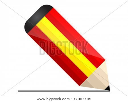 blyant med Spanien flag