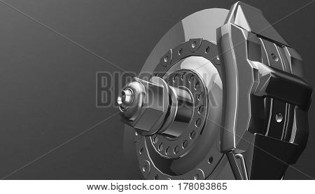 Car disk brake, 3d rendering, 3d model