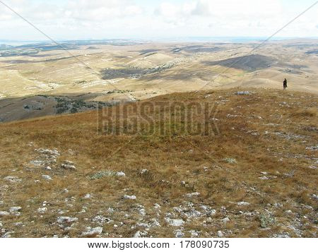 Mountain Crimea. Air landscape of the Crimean mountains.