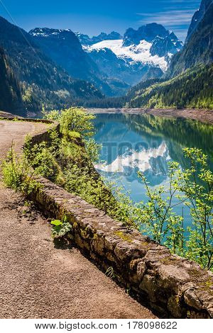 Stunning Sunrise At Gosausee Lake In Gosau, Alps, Austria, Europe