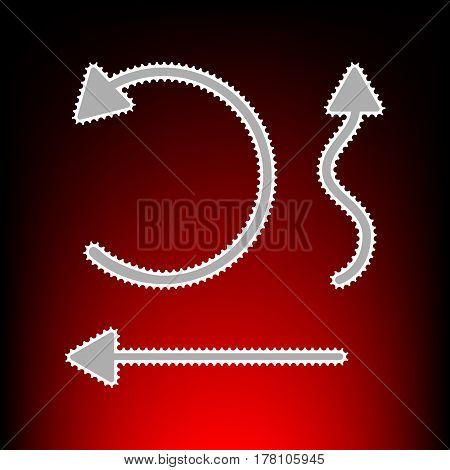 Simple set to Interface Arrows Postage stamp or old photo style on red-black gradient background.
