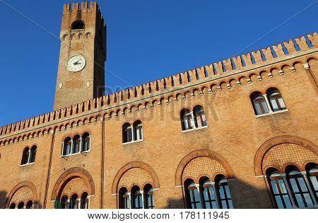Facade And The Clock Tower Of The Ancient Palace Of Thethree Hun