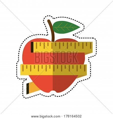 cartoon apple measuring tape lose weight vector illustration eps 10