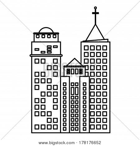 building hotel business skyscraper line vector illustration eps 10