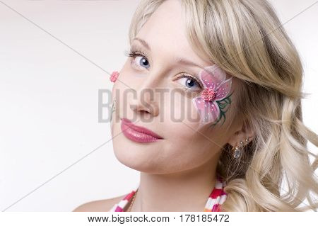 studio portrait of a  Beautiful fantasy eye face-art close-up