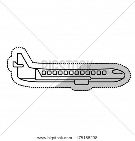 airplane transport cargo passenger cut line vector illustration eps 10