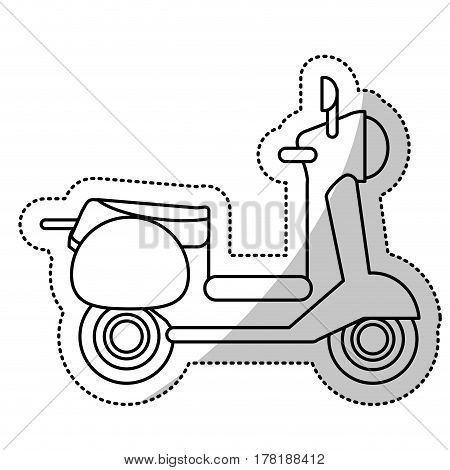 vespa scooter transport wheels cut line vector illustration eps 10