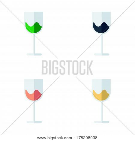 Christmas Wine glass icon flat style vector design support eps 10.