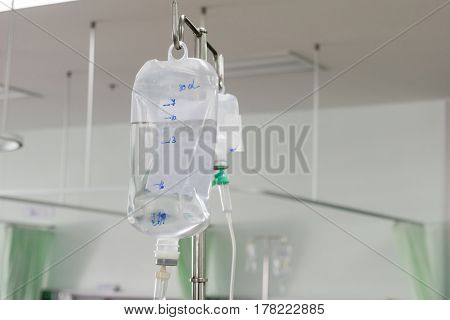 Drop of Saline Solution to Help Patient with brine, iv saline patients.