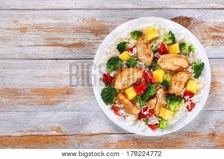 Crispy Chicken And Vegetables Fried In Wok