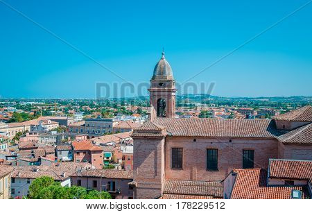 Santarcangelo view of the dome of the old church italy Rimini Italy Europe