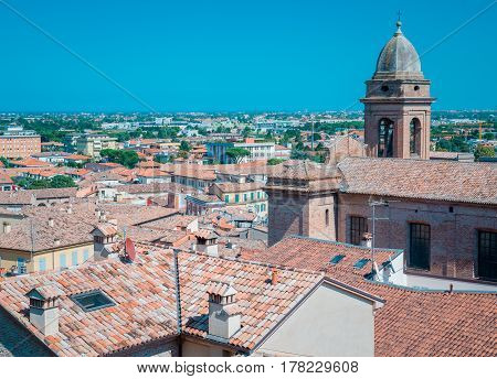 Santarcangelo view of the dome of the old church italy Rimini Italy Europe