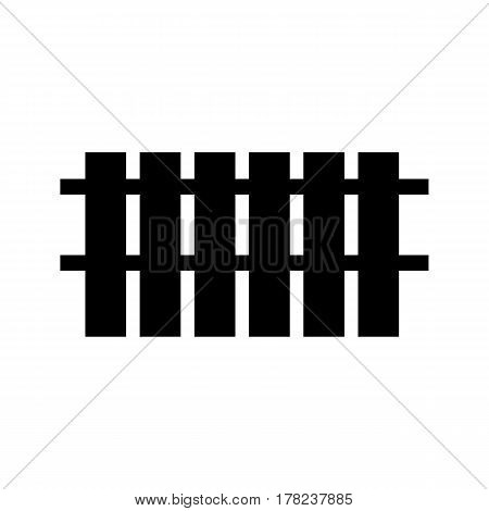 Black and white silhouette and isolated picket fence