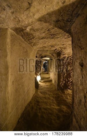 Noushabad and ancient underground city, Aran va Bidol, Kashan, Esfahan, Iran, March 23, 2017,  is considered one of the masterpieces of ancient architecture.