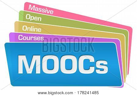 MOOCs text written over abstract colorful background.