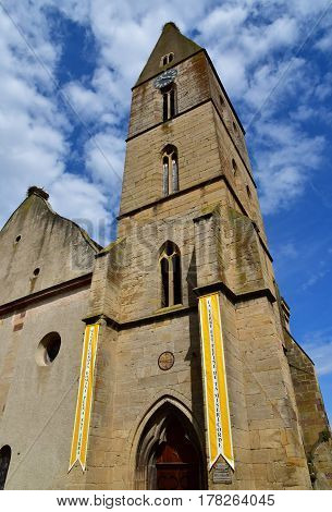 Eguisheim France - july 23 2016 : the saint Pierre saint Paul church