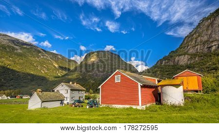 Barns In A Norwegian Farm Village