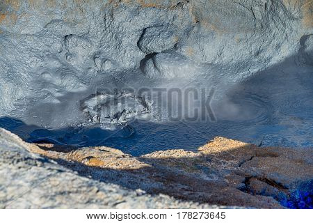 Hot and smelly Geothermal activities in Hverir Iceland