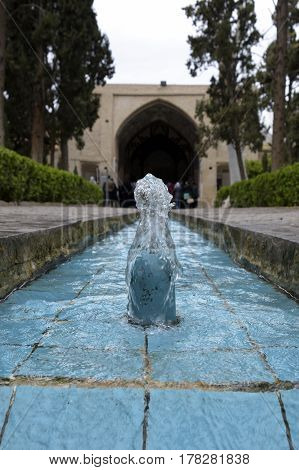 Fin, Kashan, Esfahan, Iran, March 23, 2017, is a historical Persian garden. It contains Kashan's Fin Bath, where Amir Kabir, the Qajarid chancellor, was murdered by an assassin sent by King Nasereddin Shah in 1852.