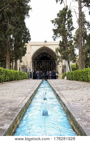 Fin, Kashan, Esfahan, Iran, March 23, 2017, is a historical Persian garden. It contains Kashan's Fin Bath, where Amir Kabir, the Qajarid chancellor, was murdered by an assassin sent by King Nasereddin Shah in 1852.