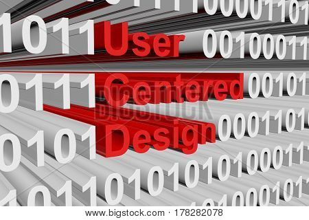 User centered design in the form of binary code, 3D illustration