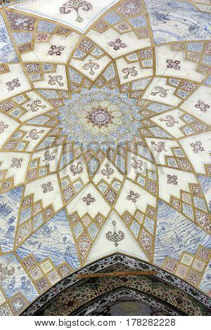 Fin, Kashan, Esfahan, Iran, March 23, 2017, is a historical Persian garden. It contains Kashan's Fin Bath, where Amir Kabir, the Qajarid chancellor, was murdered by an assassin sent by King Nasereddin Shah in 1852.