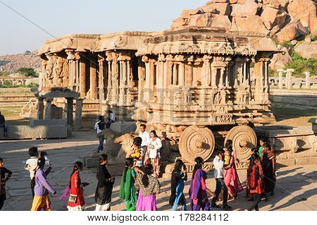 Chariot In Vittala Temple At Hampi