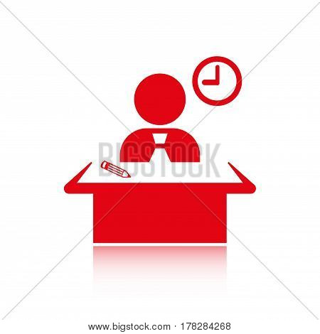 man sitting at the table icon stock vector illustration flat design