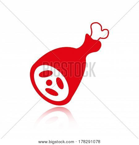 meat icon stock vector illustration flat design