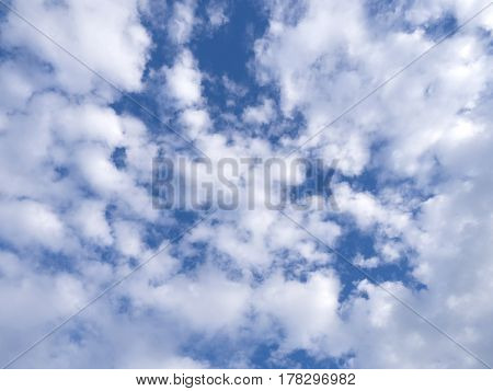 blue sky background with white clouds .