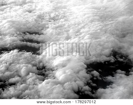 Cloud and sky formations seen from the plane.