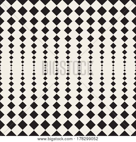 Rhombus halftone seamless geometric pattern.Vector monochrome texture