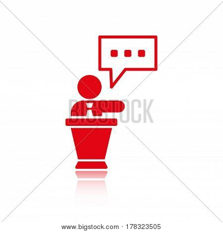 lectern with microphone icon stock vector illustration flat design