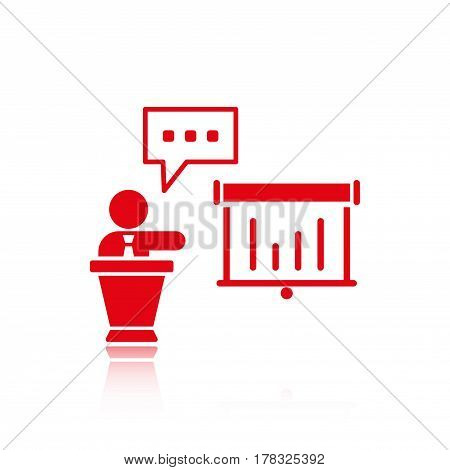 lectern with microphone icon stock vector illustration flat design