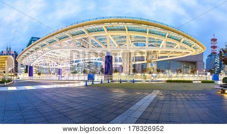 Oasis 21 in Nagoya, Japan city skyline with. They are public location