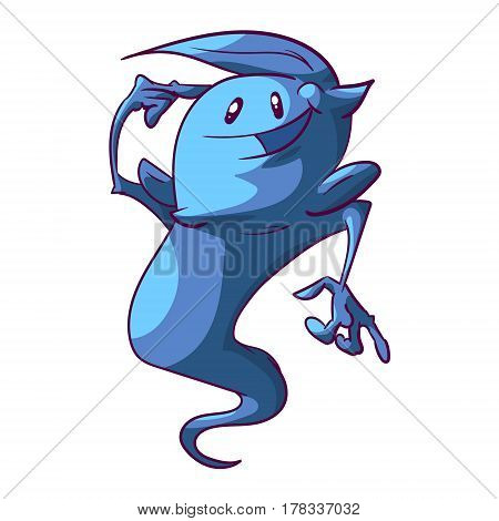 Colorful vectort illustration of a cuite genie kid
