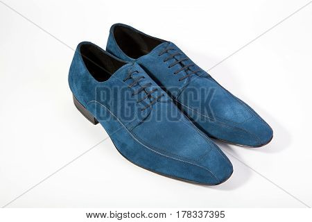 stylish men's shoes on a white background