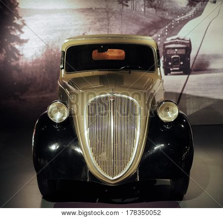 Ancient Cars At Car Museum In Turin