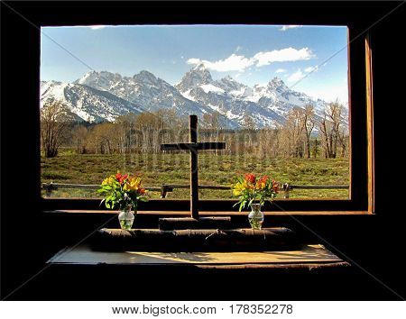 Teton Chapel
Spectacular view of the Grand Tetons from the Chapel of the Transfiguration.