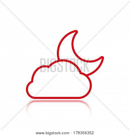 moon and cloud icon stock vector illustration flat design