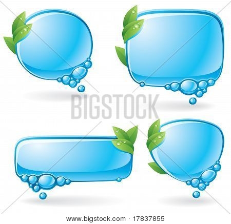 Eco speech bubble set