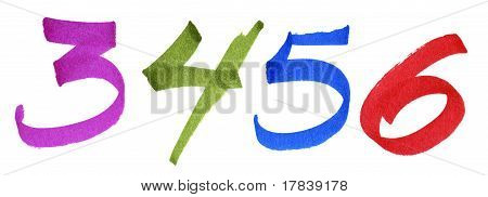 Номера 3-6 на белый