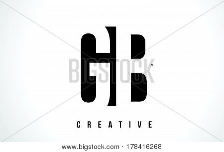 Gb G B White Letter Logo Design With Black Square.