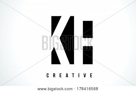 Kf K F White Letter Logo Design With Black Square.