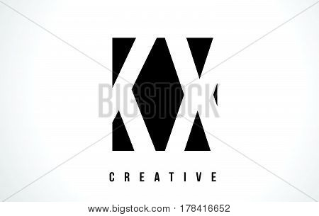 Kx K X White Letter Logo Design With Black Square.