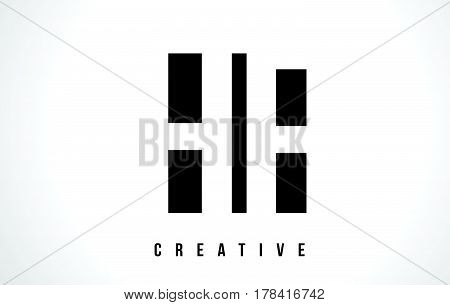 Hf H F White Letter Logo Design With Black Square.