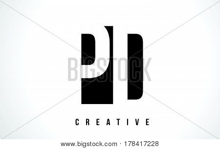 Pd P D White Letter Logo Design With Black Square.